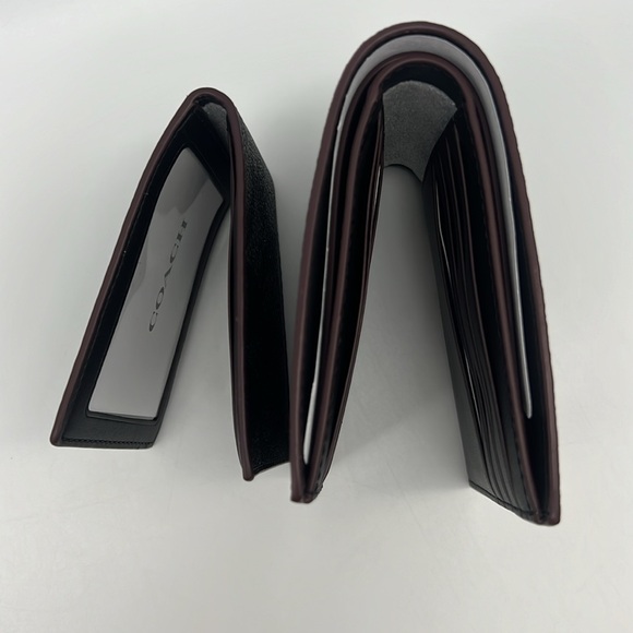 Boxed 3 In 1 Wallet Gift Set In Signature Canvas Black/Oxblood - Picture 6 of 14